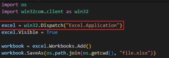 Dispatch를 통해 엑셀 파일 동작