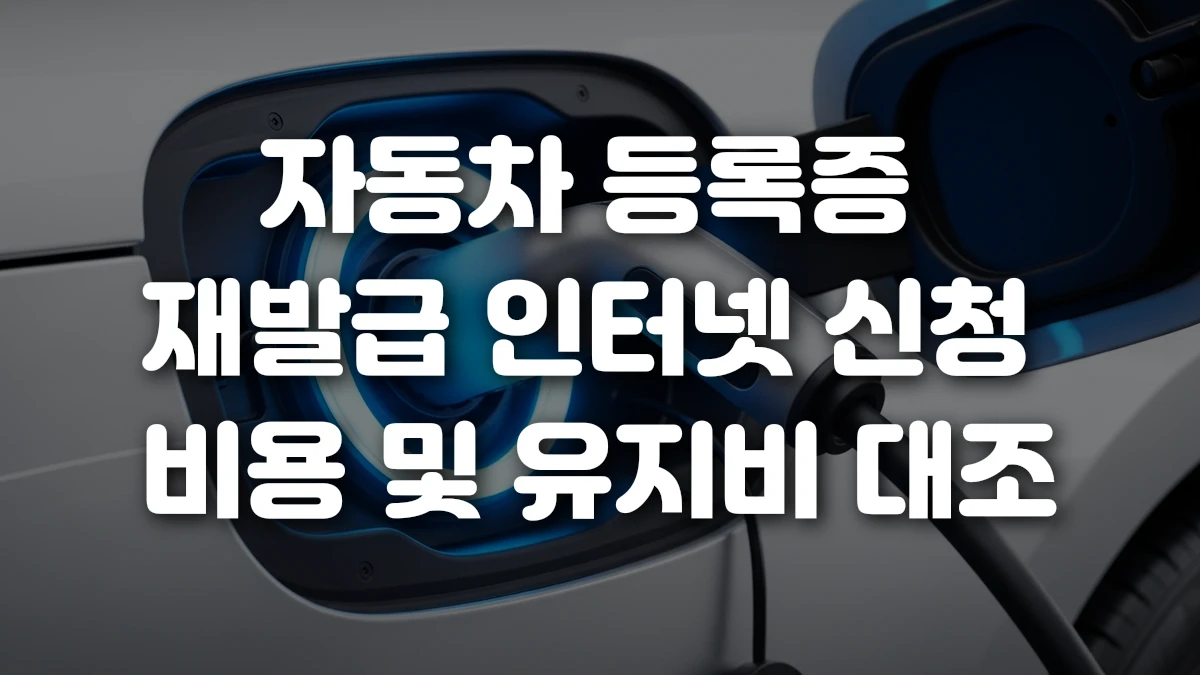 자동차 등록증 재발급 인터넷 신청 비용 및 유지비 대조
