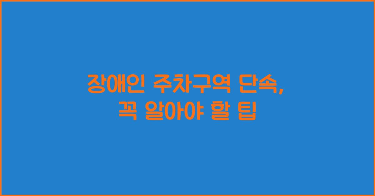 장애인 주차구역 단속