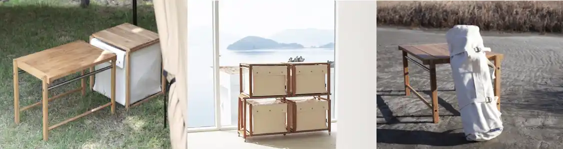 캠핑-우드-테이블-사진