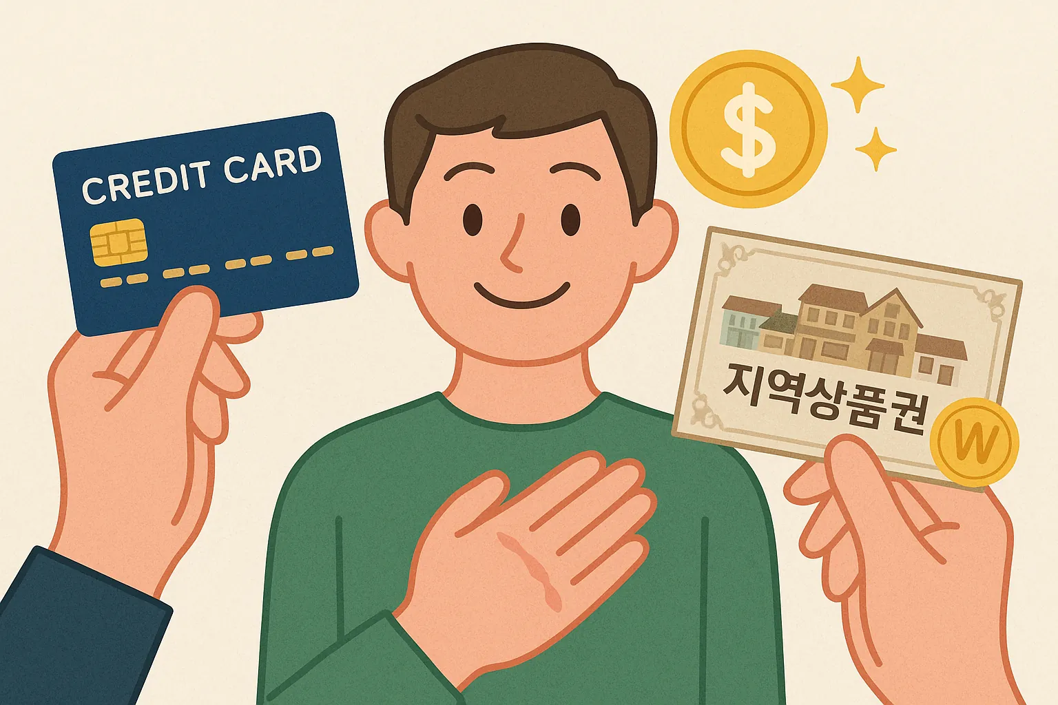 신용카드와-지역상품권의-차이를-비교하는-일러스트-지역경제와-혜택을-강조하는-구성