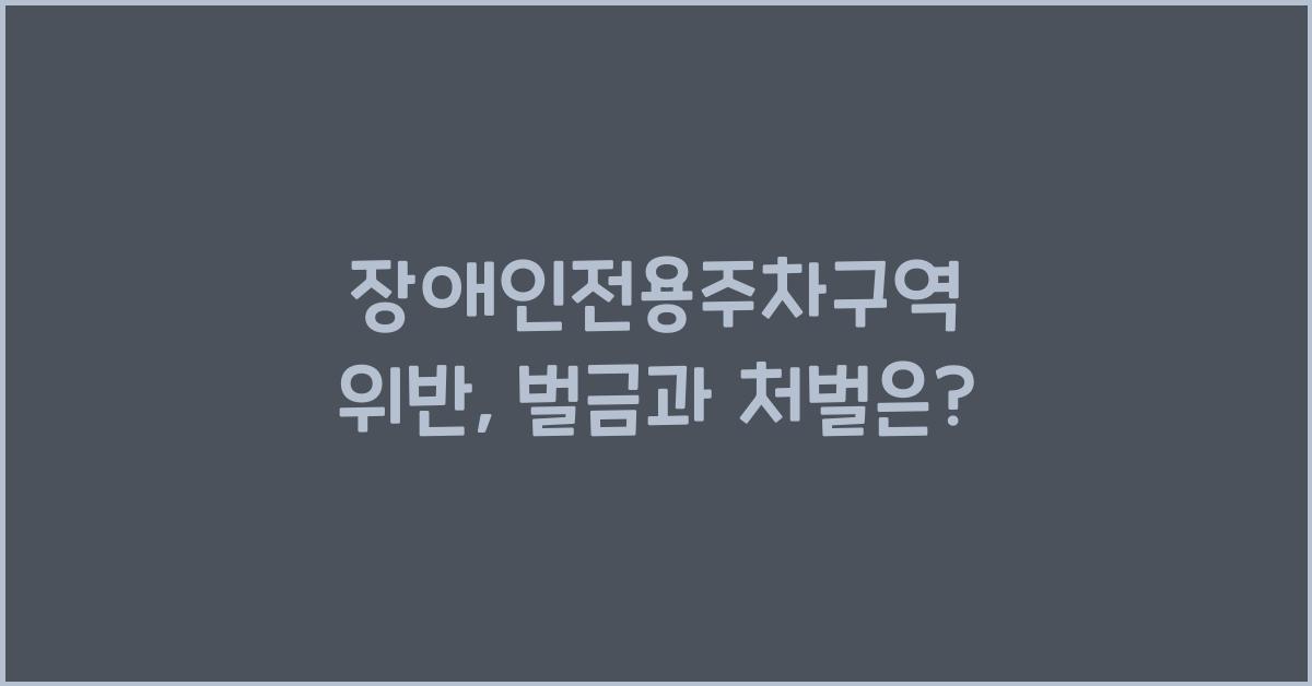 장애인전용주차구역 위반