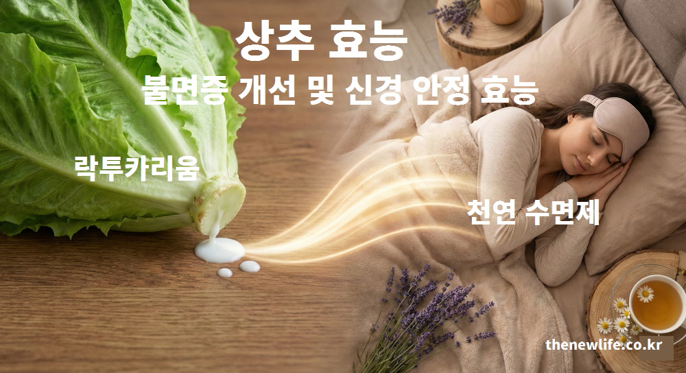 줄기에서 나오는 하얀 진액인 락투카리움 성분이 신경을 안정시켜 불면증을 완화하는 상추 효능