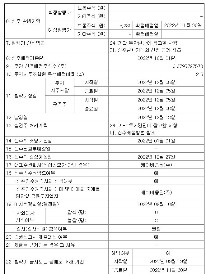 휴스틸 유상증자 일정