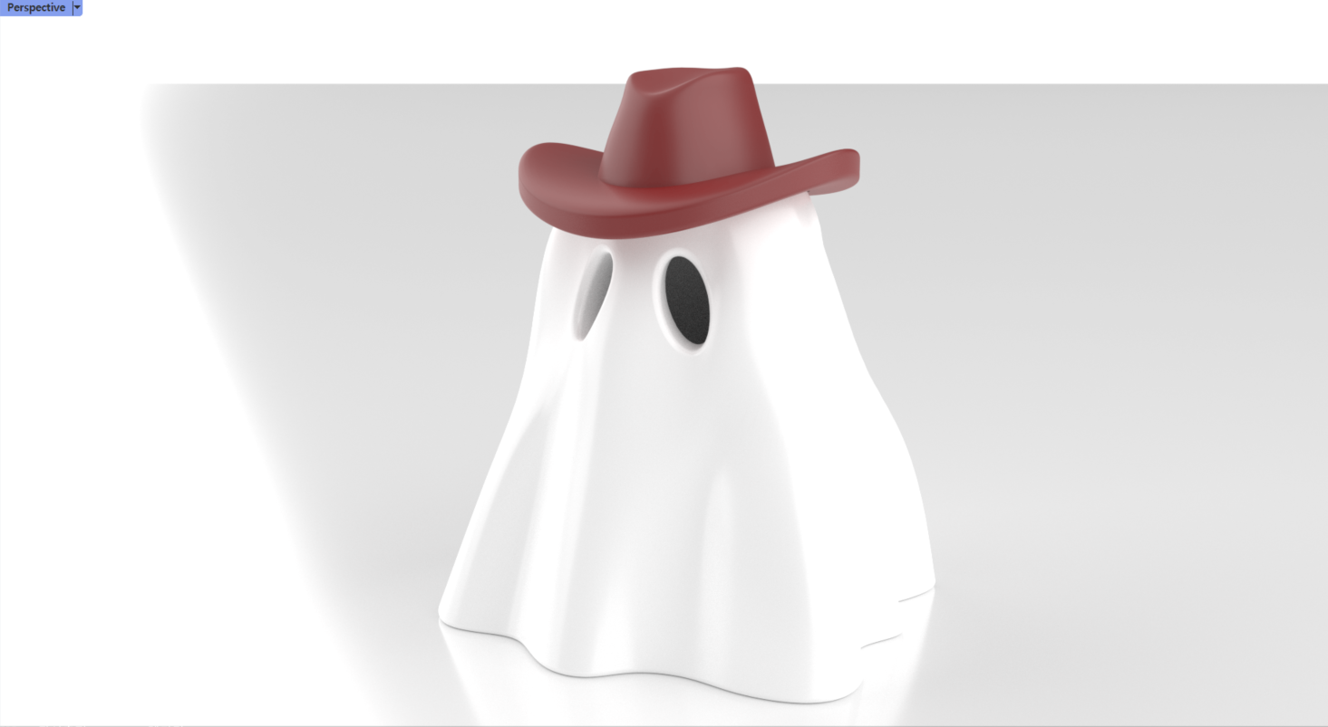 [3D프린터용 .stl파일 다운로드] 카우보이 모자를 쓴 할로윈 유령