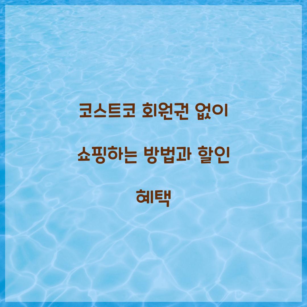 코스트코 회원권 없이