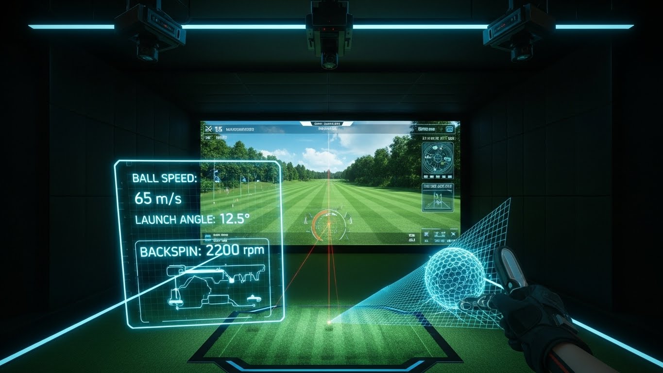 골프존 SG골프 스크린 골프 센서 알고리즘과 볼 스피드 백스핀 데이터 분석 화면