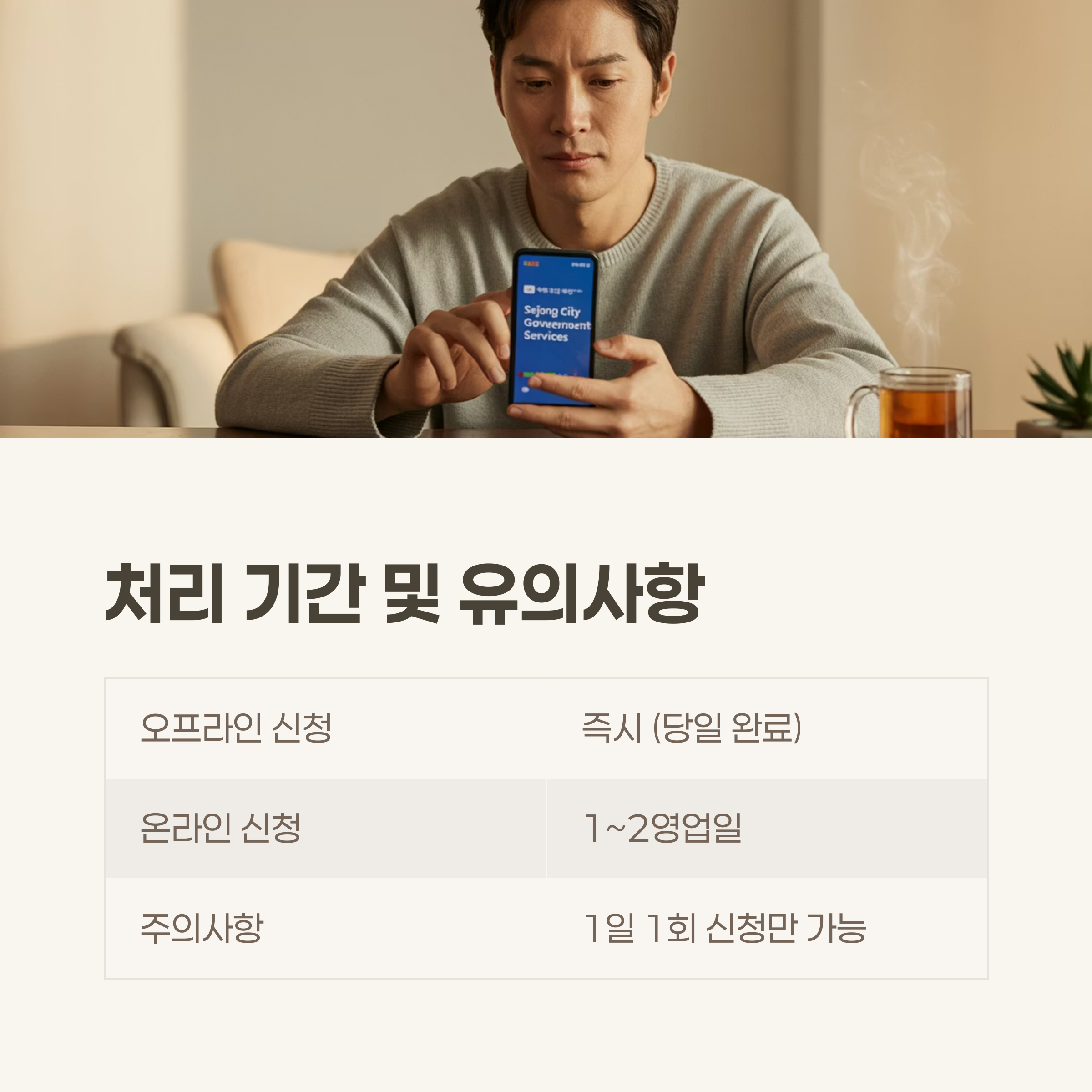 처리 기간 및 유의사항