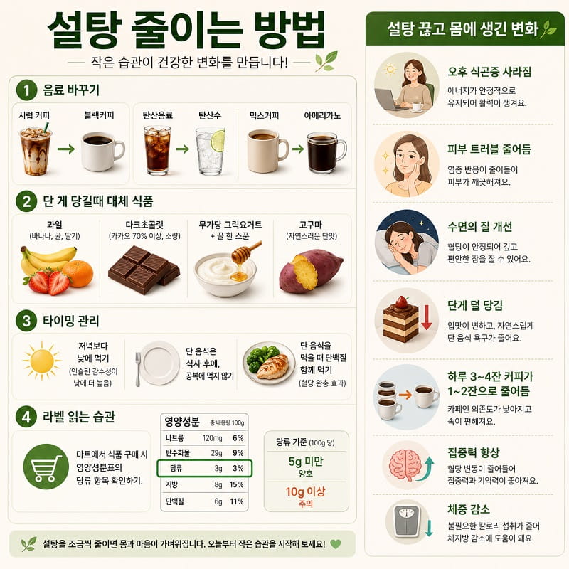 설탕 줄이는 방법