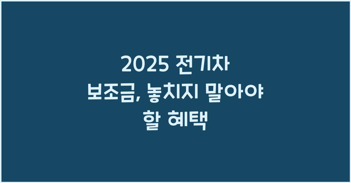 2025 전기차 보조금