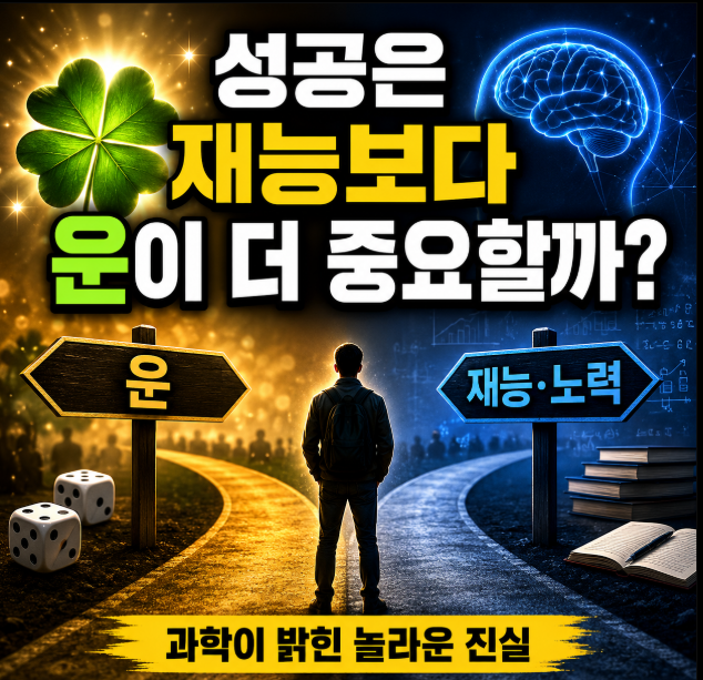 성공은 재능보다 운이 더 중요할까? 운과 노력의 차이를 보여주는 과학적 연구를 표현한 썸네일
