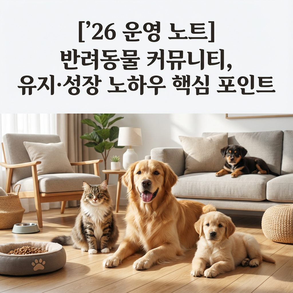 [&rsquo;26 운영 노트] 반려동물 커뮤니티 ｜ 유지&middot;성장 노하우 핵심 포인트
