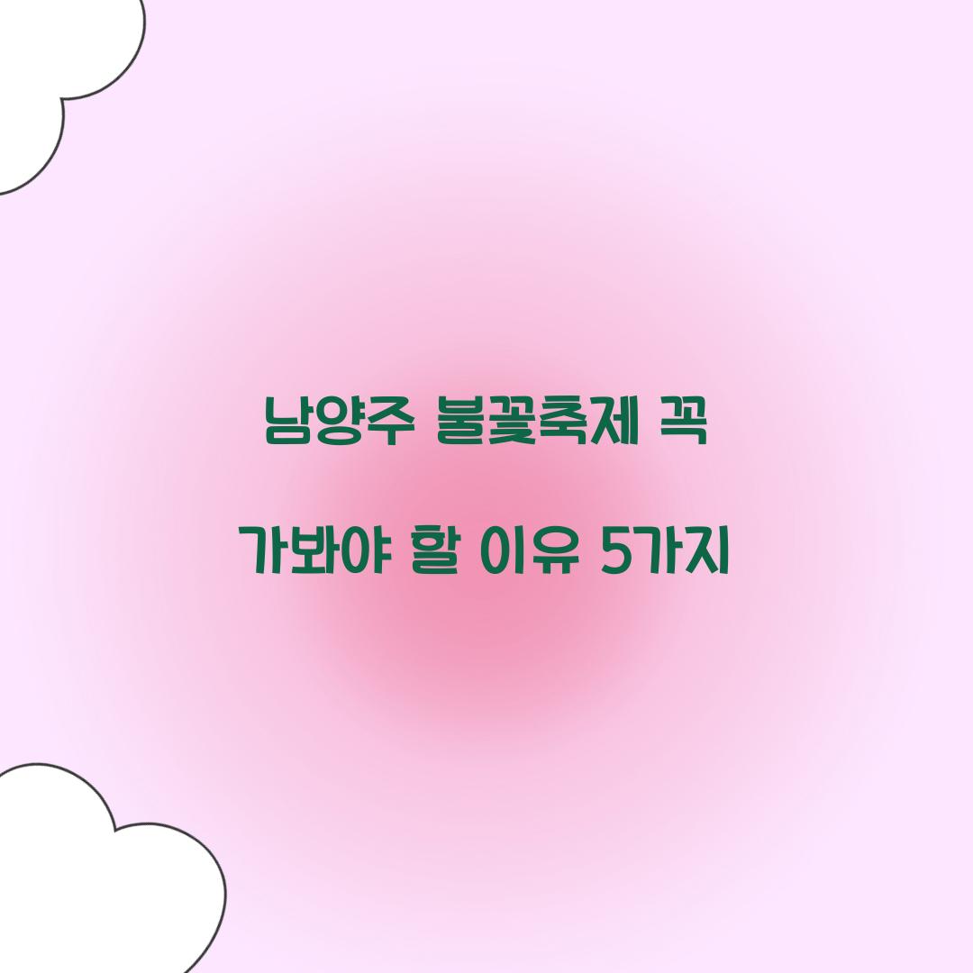 남양주 불꽃축제