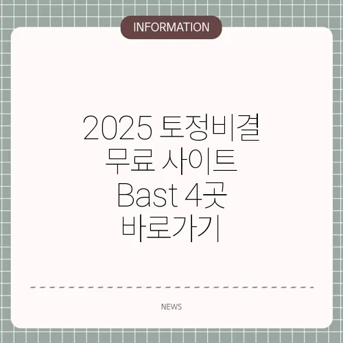 2025 토정비결 무료 사이트 Bast 4곳 바로가기