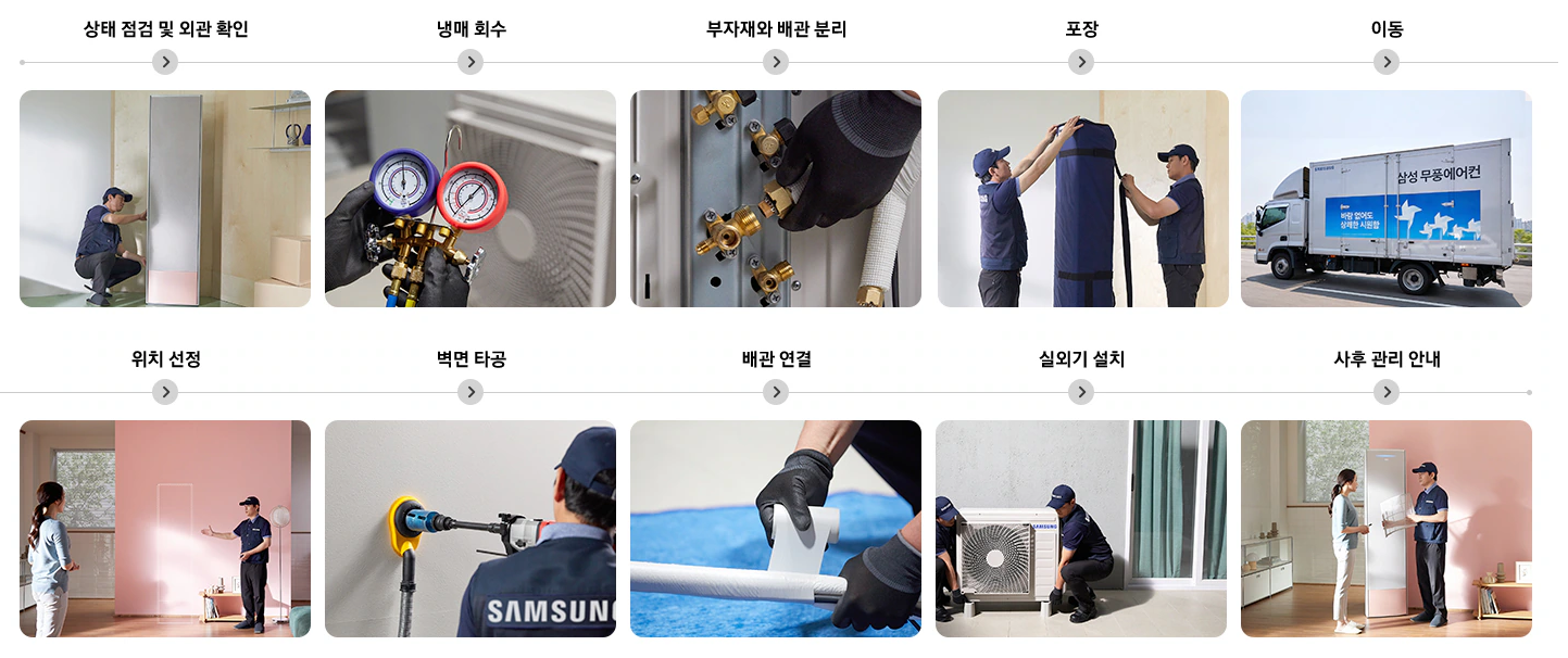 이전 설치. 철거. 재설치 순서