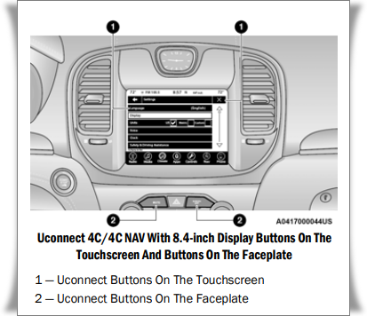 Uconnect 설정 메뉴