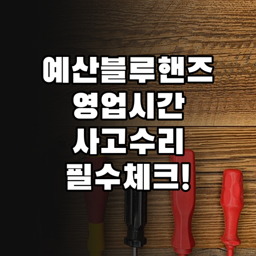 예산군 블루핸즈 영업시간과 사고 수리..