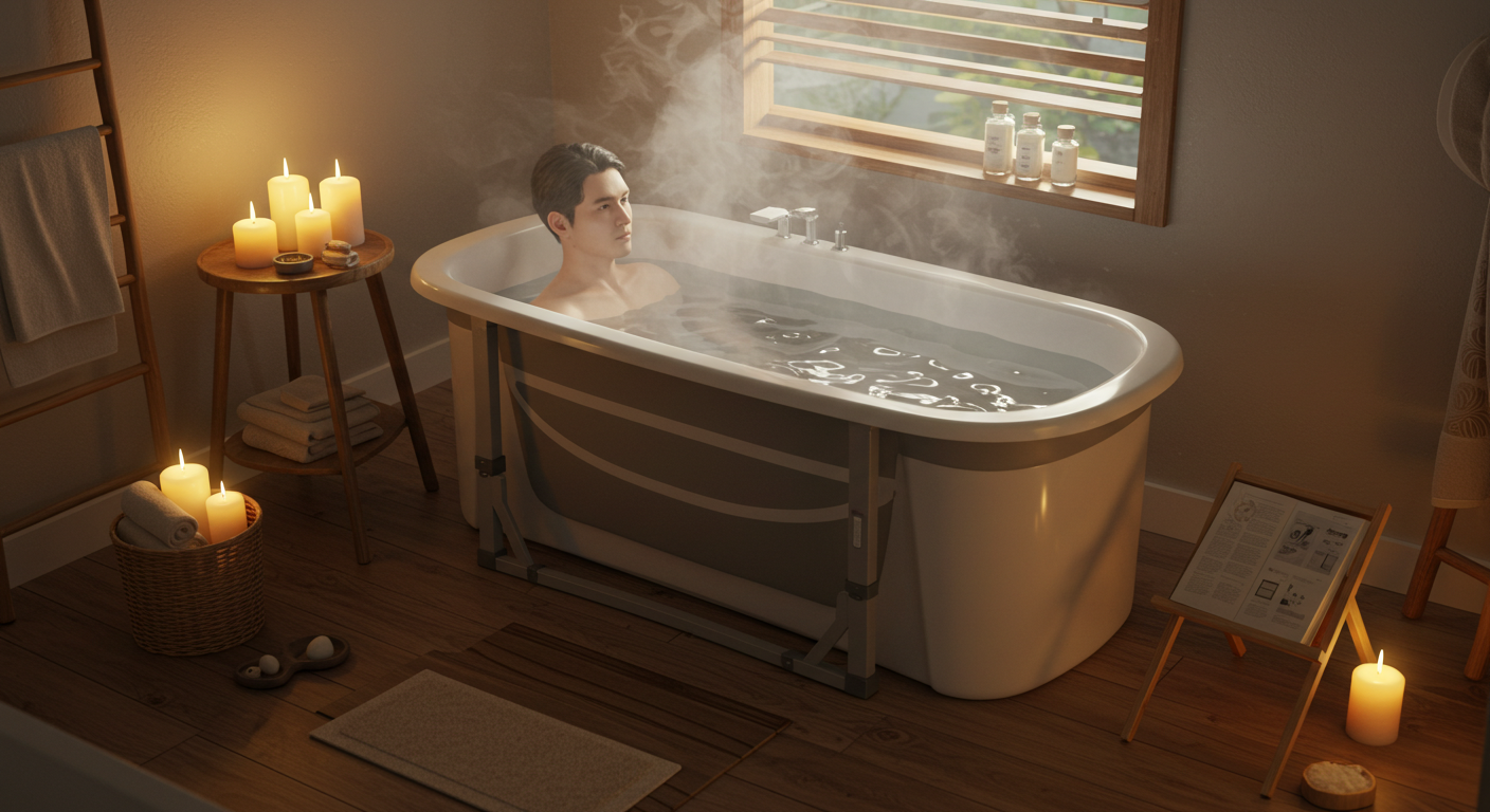 반신욕으로 완성하는 스트레스 해소: 자기 계발을 위한 과학적 입욕법에 관한 이미지