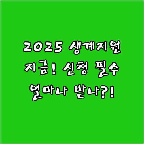 지금 바로 신청 2025 긴급복지 생..
