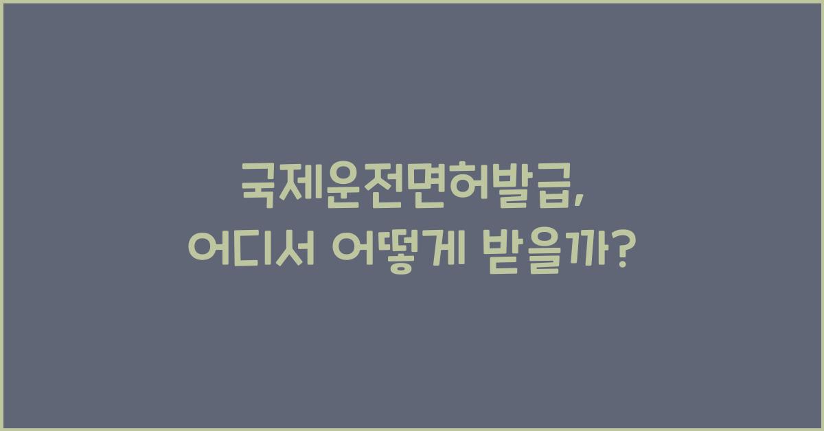 국제운전면허발급