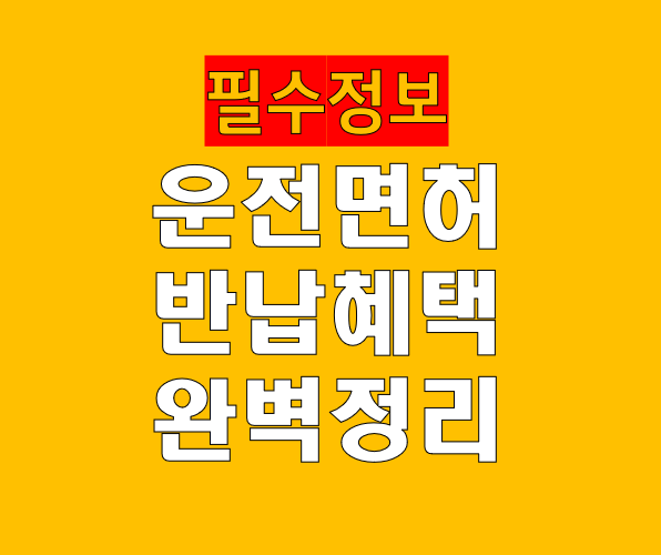 운전면허 반납 혜택 완벽 정리 (지역별 금액 신청 방법)