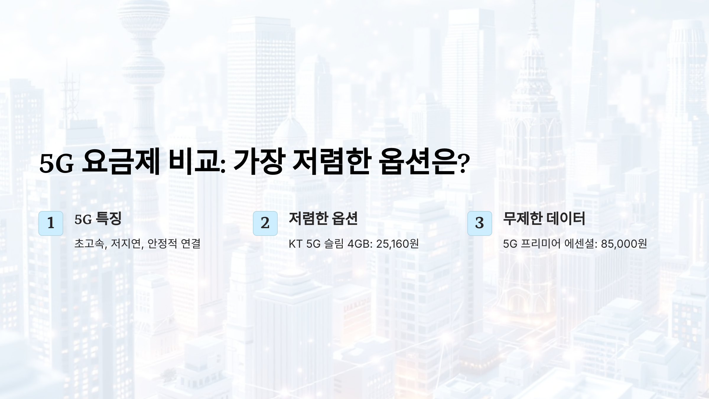 가장 저렴한 5G 요금제는? 데이터 무제한&middot;가성비 요금제 정리