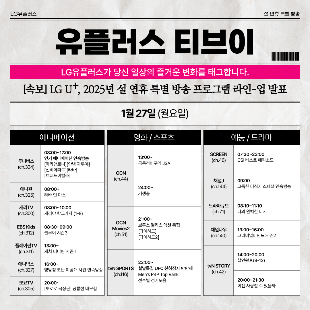 2025 설 연휴 5가지 혜택