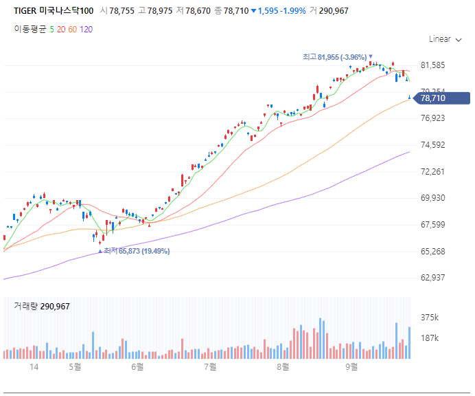 Tiger미국나스닥100 차트