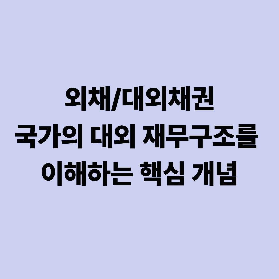 외채/대외채권: 국가의 대외 재무구조를 이해하는 핵심 개념