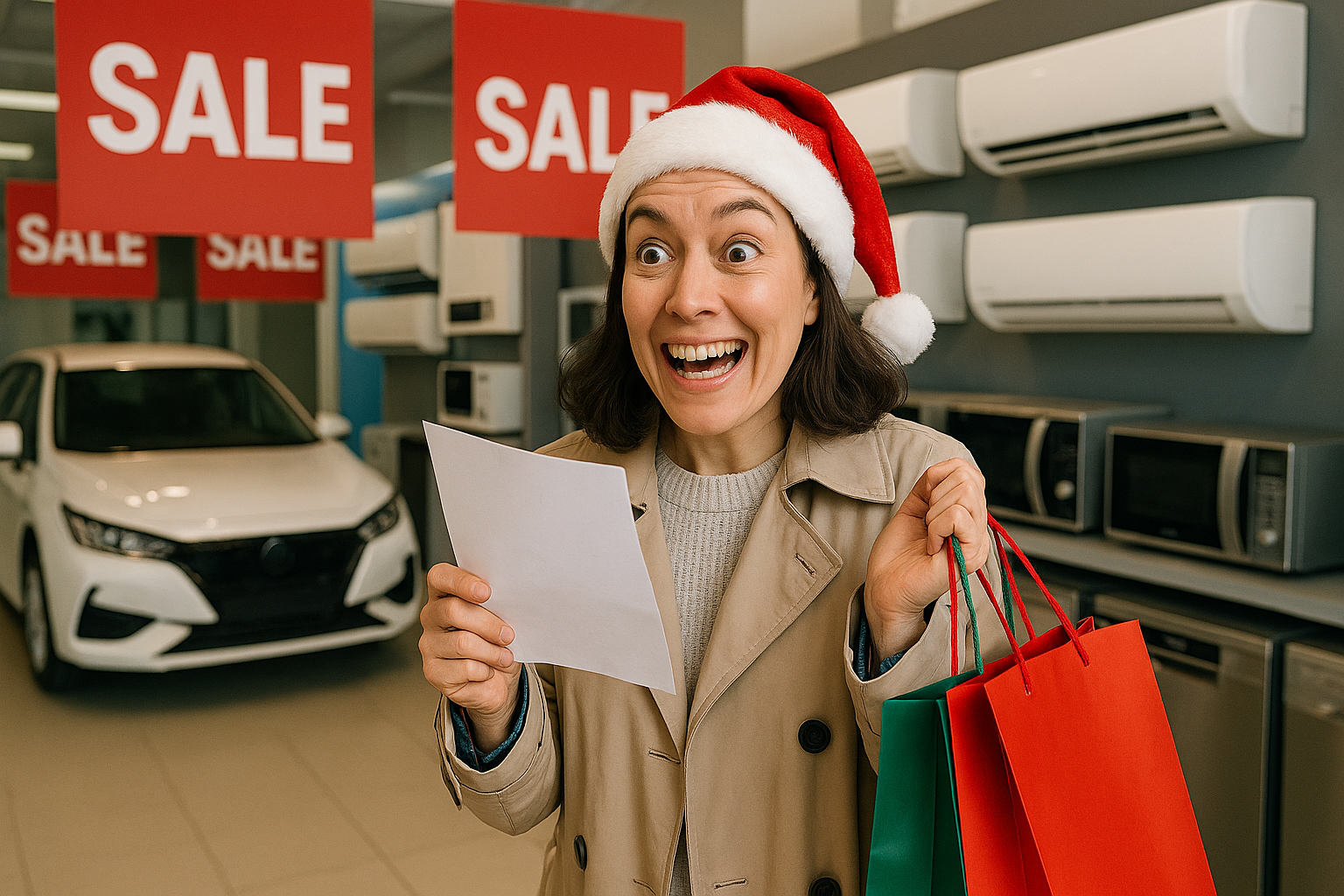 연말 세일 물건을 구매하려는 소비자