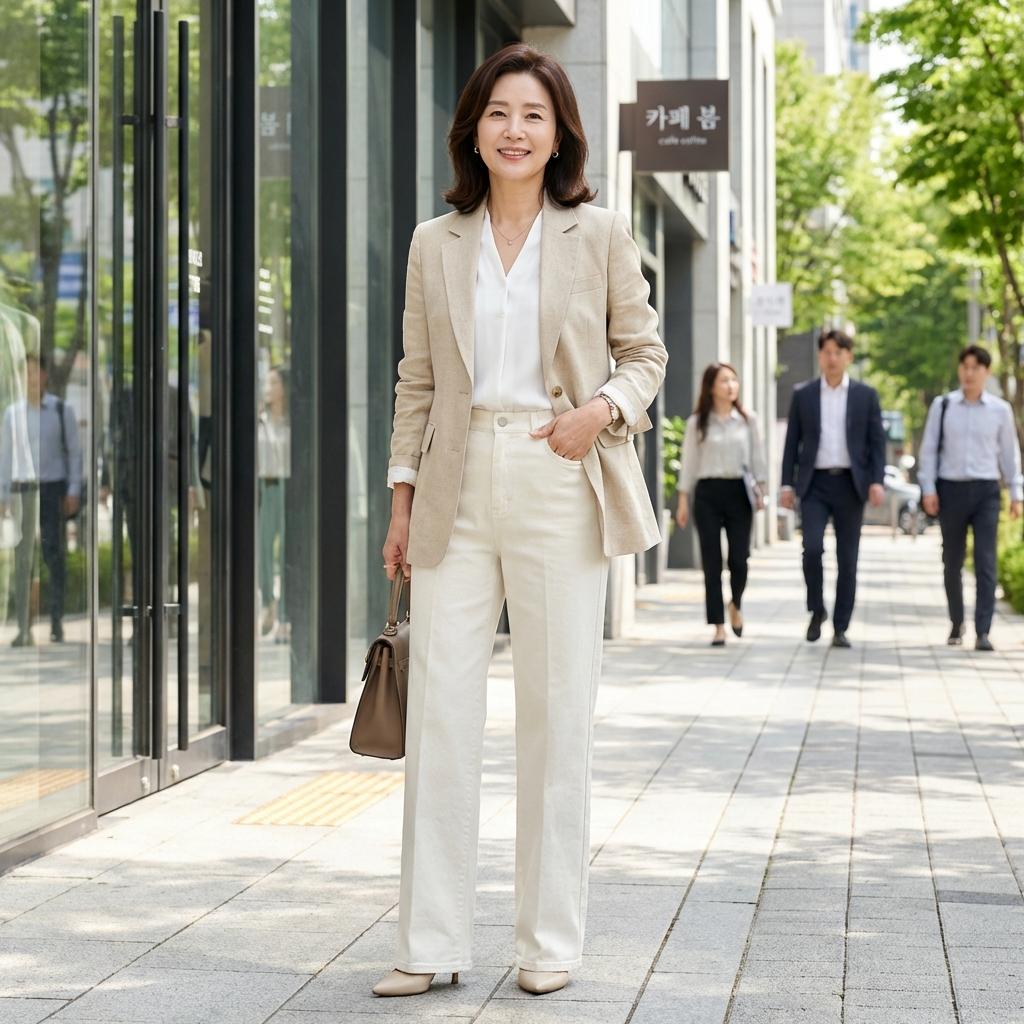 50대 화이트 팬츠 안 비치게 입는 꿀팁