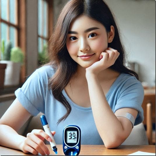 고칼륨혈증 원인 당뇨병, 당뇨 전증이 있는 젊은 여성 사진