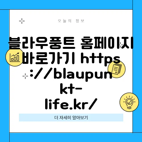 블라우풍트 홈페이지 바로가기 https://blaupunkt-life.kr/