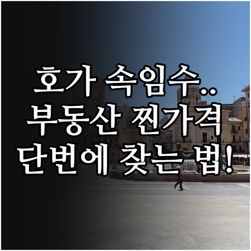 호가에 속지 않고 부동산 진짜 가격 ..