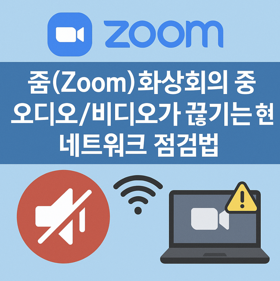 줌(Zoom) 화상회의 중 오디오/비디오가 끊기는 현상, 네트워크 점검법
