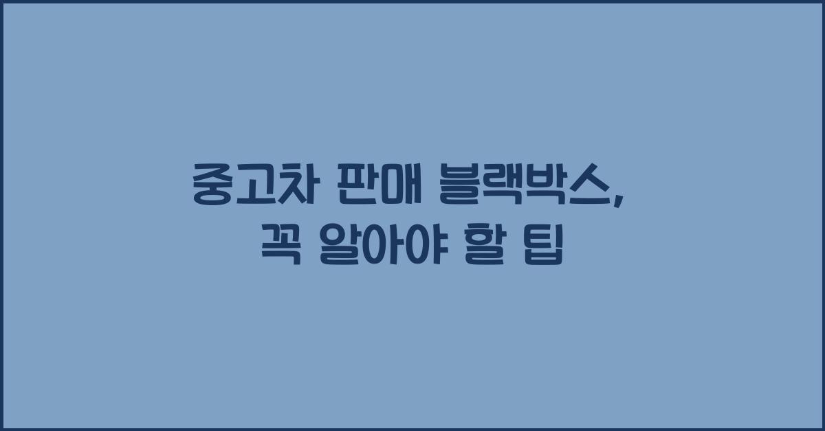 중고차 판매 블랙박스