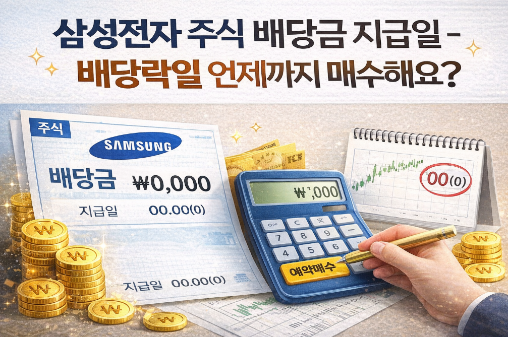 삼성전자 배당금 놓치지 않는 매수 타이밍 완벽 정리