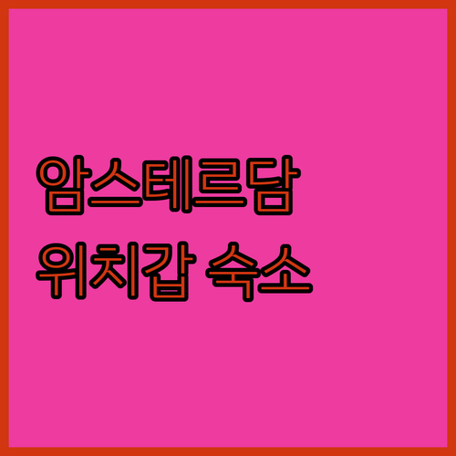 나만 알고 싶은 암스테르담 중심가 위..