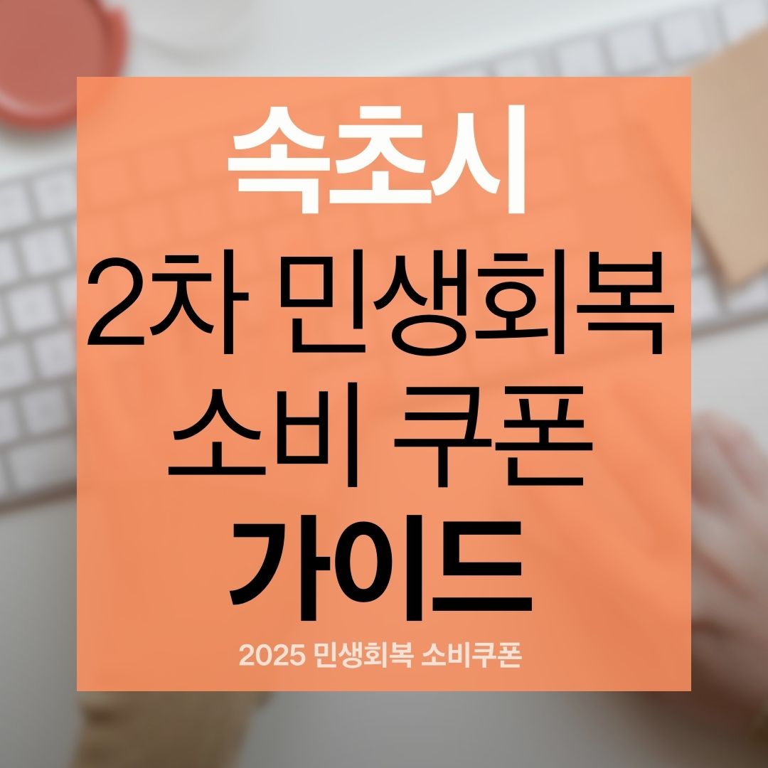 강원도 속초시 동명동 2차 민생회복 소비쿠폰 신청방법