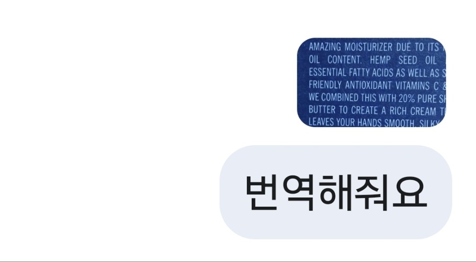 첨부된 파일 하단에 '번역해줘'라고 요청 하라는 이미지