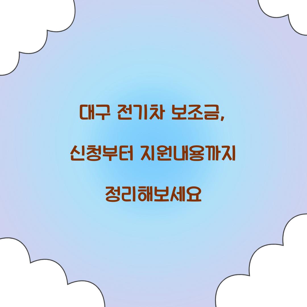 대구 전기차 보조금