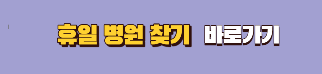 휴일 병원 및 응급실 찾기