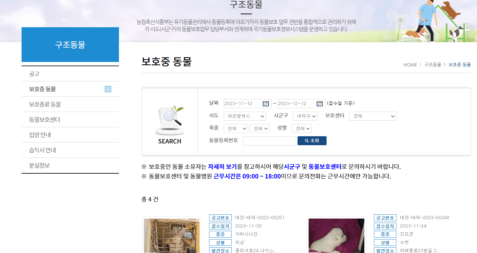 유기견 보호중
