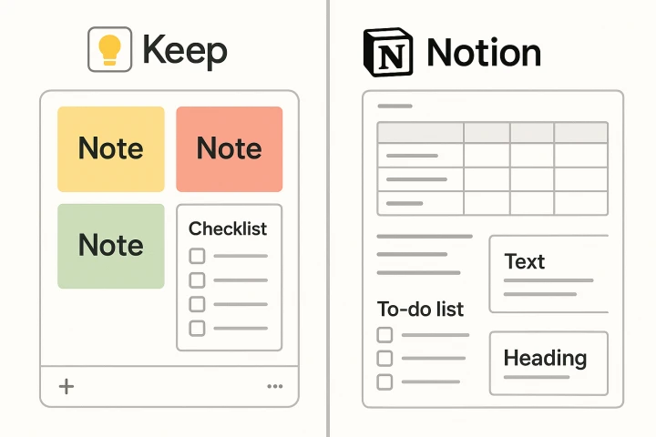 Google Keep과 Notion 비교