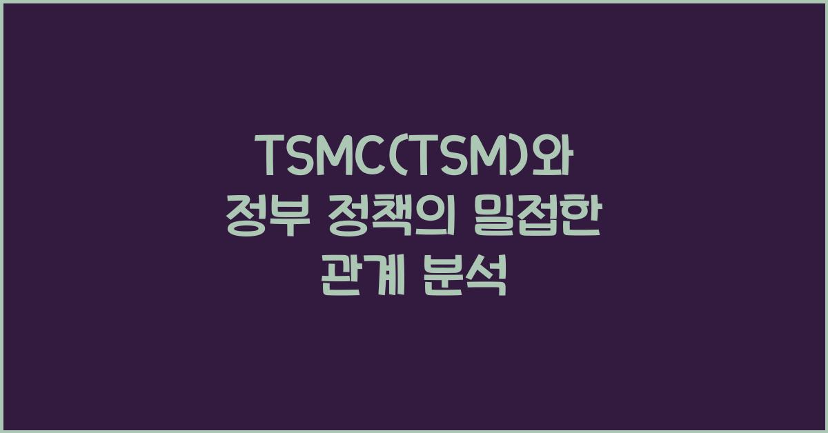 TSMC(TSM)와 정부 정책