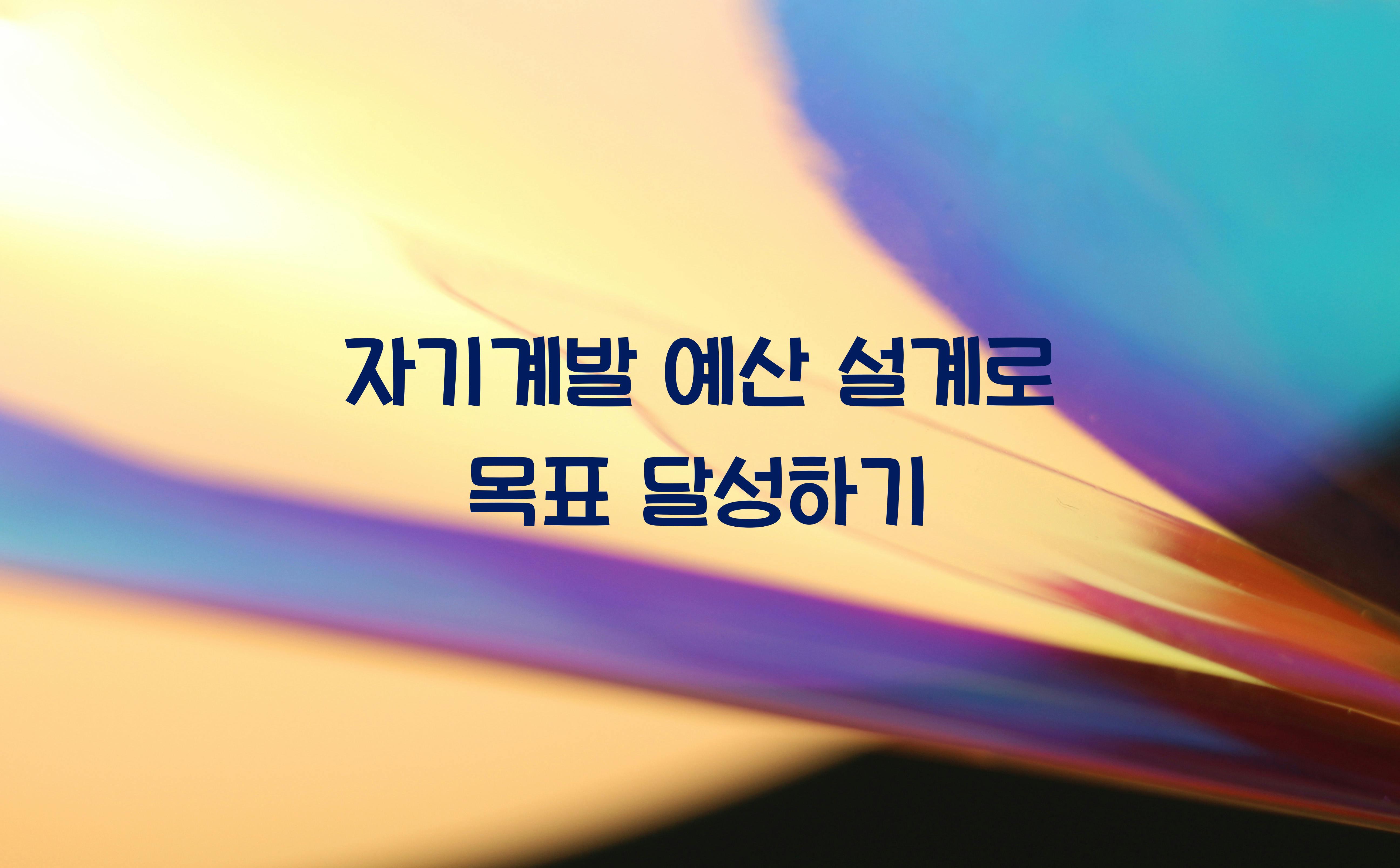 자기계발 예산 설계