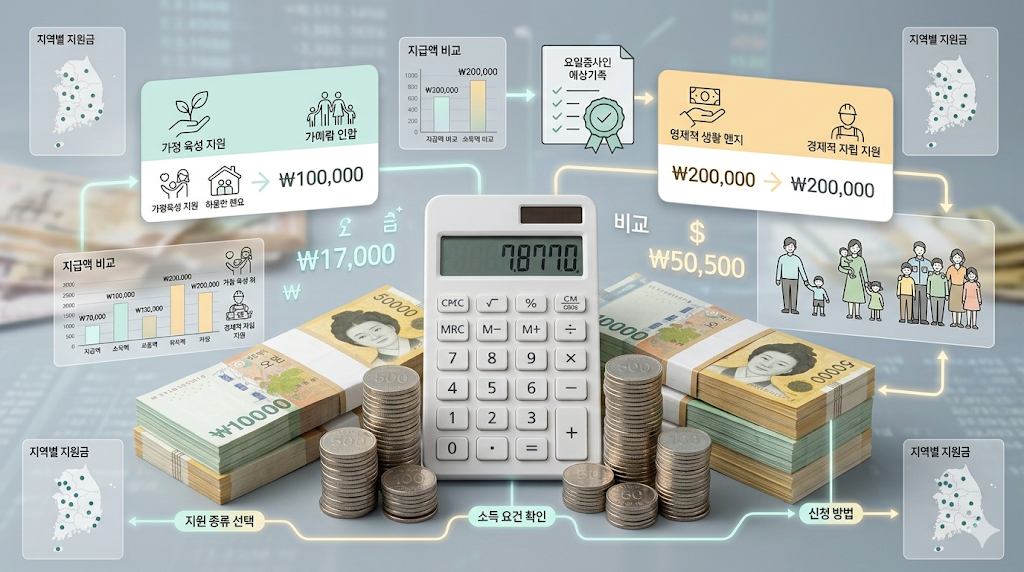 자녀장려금 근로장려금 지급액 비교 이미지