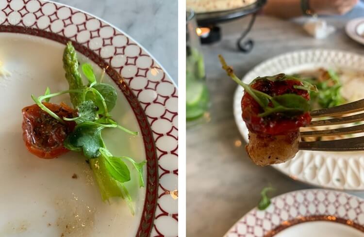 썬라이즈 토마토 맛이 나는 방울토마토와 아스파라거스