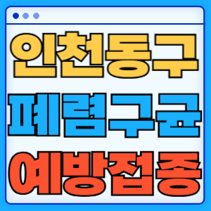 인천 동구 폐렴구균 백신 무료 예방접종 비용지원 가격 신청방법 대상자 간격 13가 15가 20가 23가