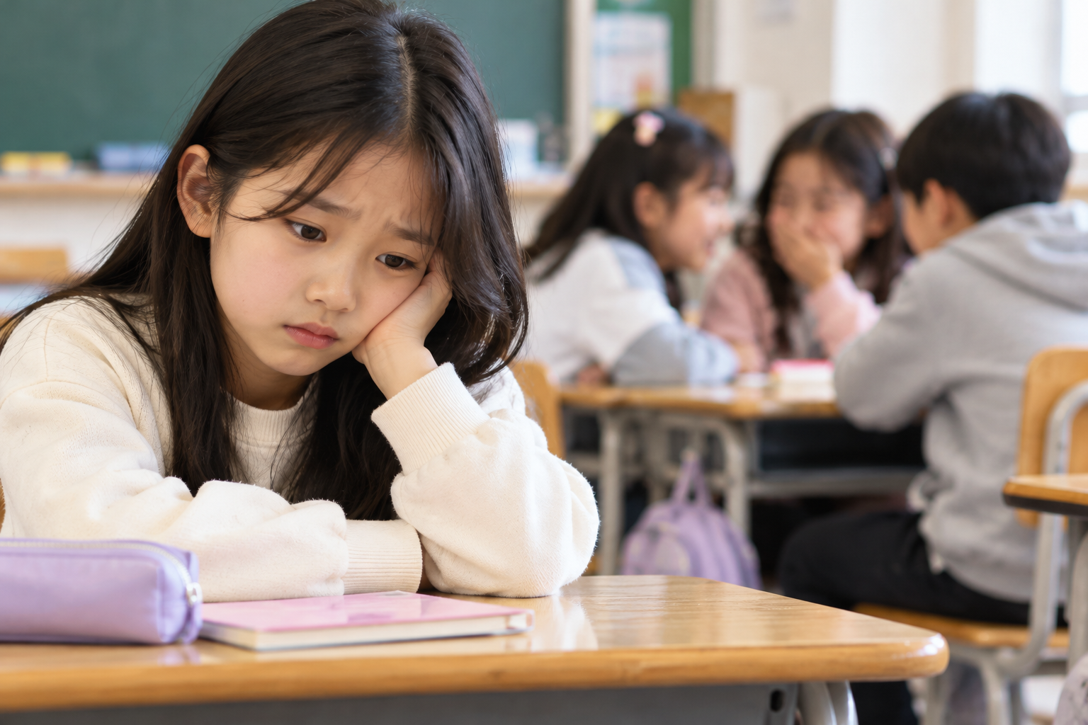 교실 속 외로운 소녀